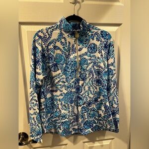 Lilly Pulitzer UPF 50+ Skipper Popover Medium Shell Me You Love Me NWT